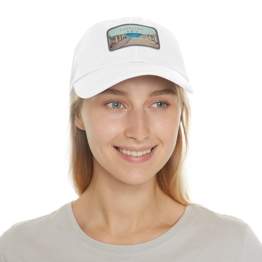 Carolina Sky Leather Patch Hat