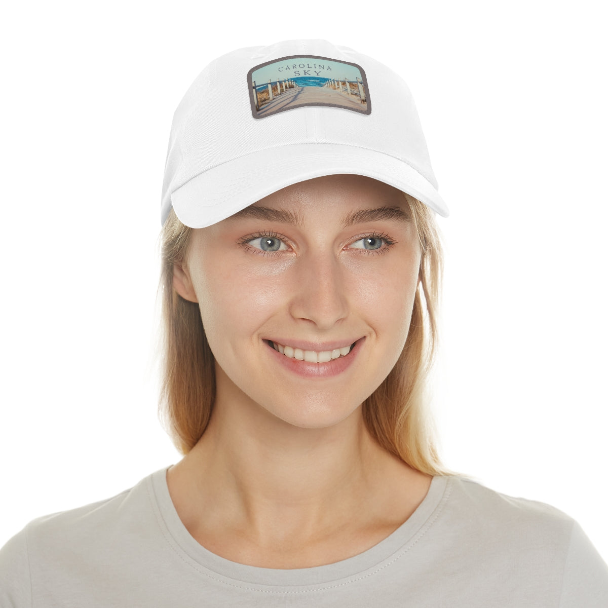 Carolina Sky Leather Patch Hat